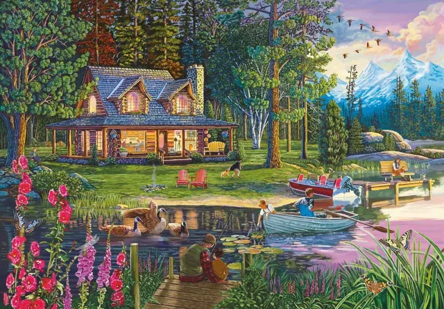 Mosaic Puzzles Weekend Fishing Trip puzzle lemn 100 piese colorat
