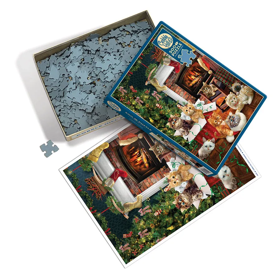 Cobble Hill Christmas Kittens puzzle 500 piese Crăciun