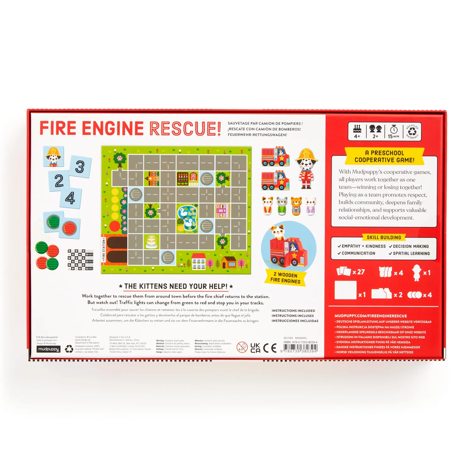 Mudpuppy Fire Engine Rescue joc cooperativ pompieri