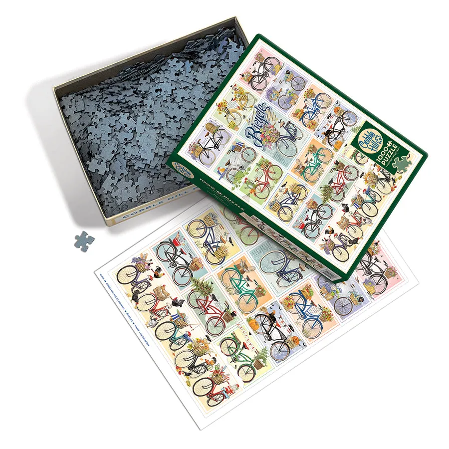 Cobble Hill Bicycles puzzle 1000 piese colaj biciclete