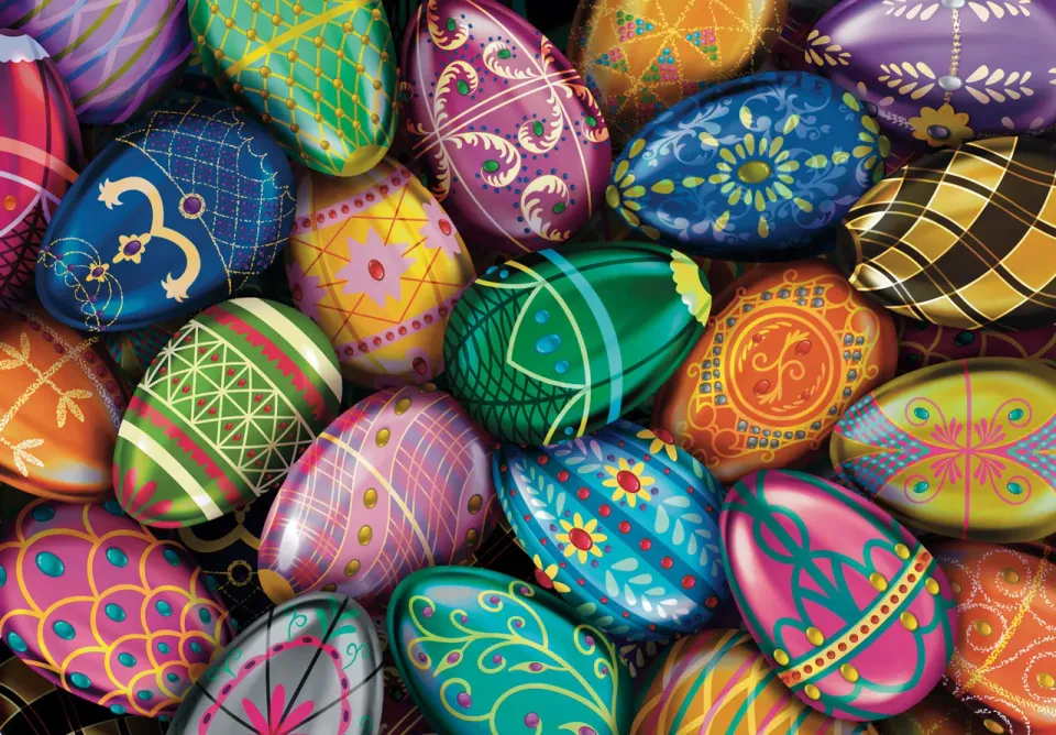 Mosaic Puzzles Royal Egg Hunt puzzle lemn 50 piese oua