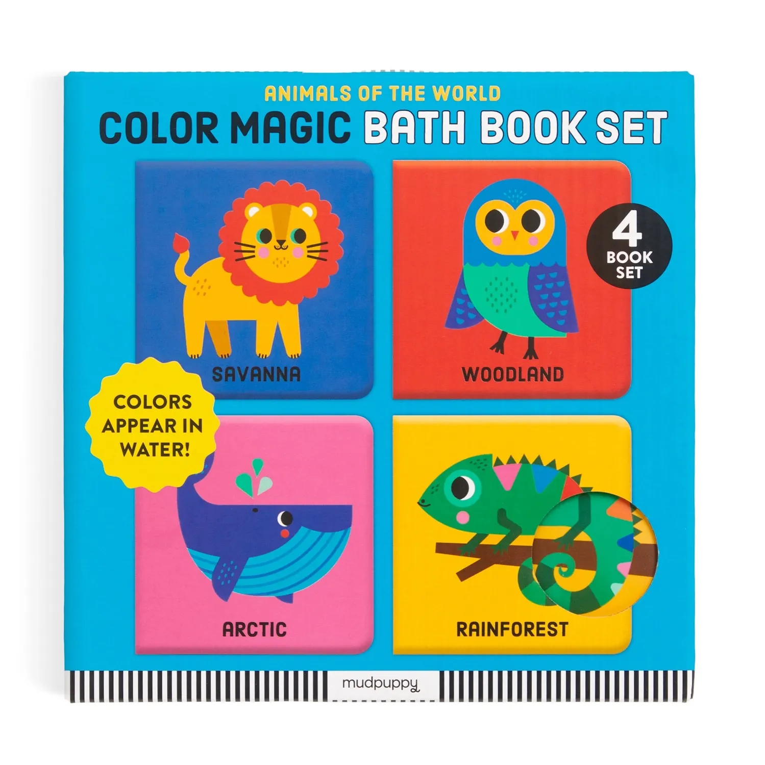 Mudpuppy Color Magic Animals of the World cărți baie 4 buc