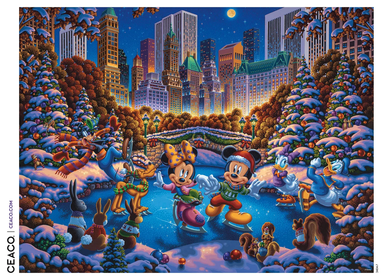 Ceaco Disney Dowdle Mickey Friends Skating Central Park puzzle 1500