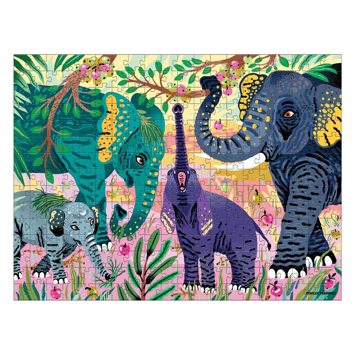 Mudpuppy Asian Elephants puzzle 300 piese elefanti
