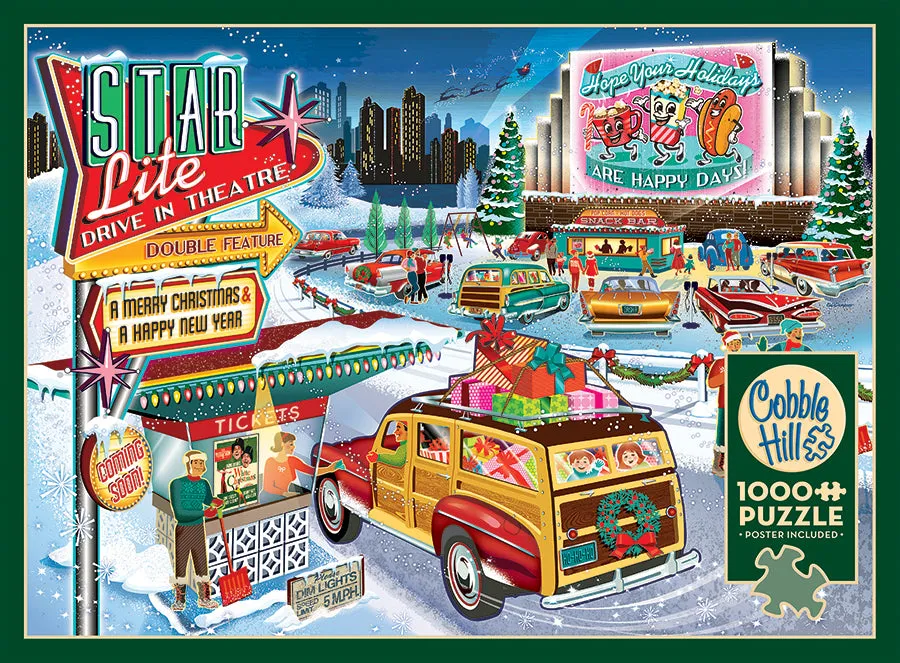 Cobble Hill Holiday Drive In puzzle 1000 piese craciun