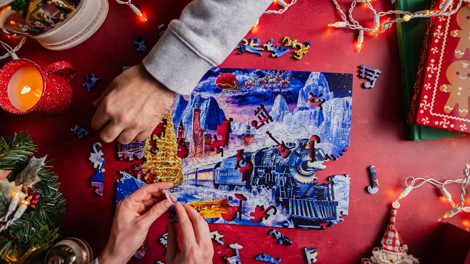 Mosaic Puzzles The Polar Express puzzle lemn 500 piese Crăciun