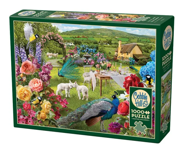 Cobble Hill Little Lambs Rose Garden puzzle 1000 piese