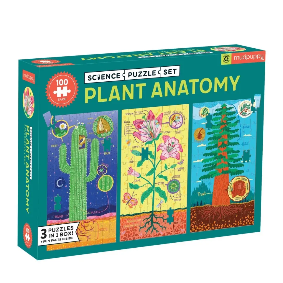 Mudpuppy Plant Anatomy puzzle copii 3x100 piese