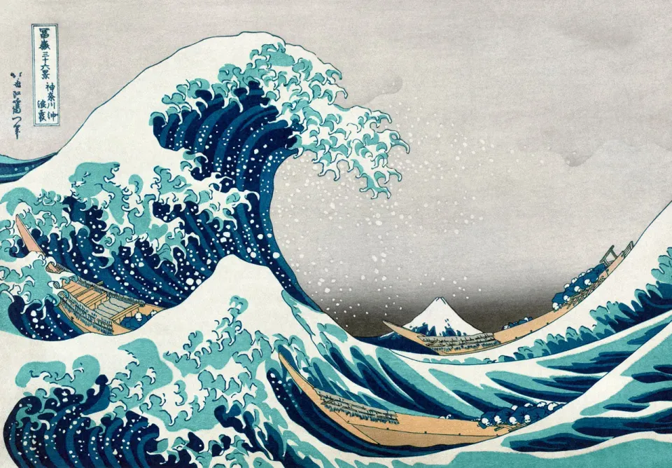 Mosaic Puzzles Great Wave Hokusai puzzle din lemn 100 piese val