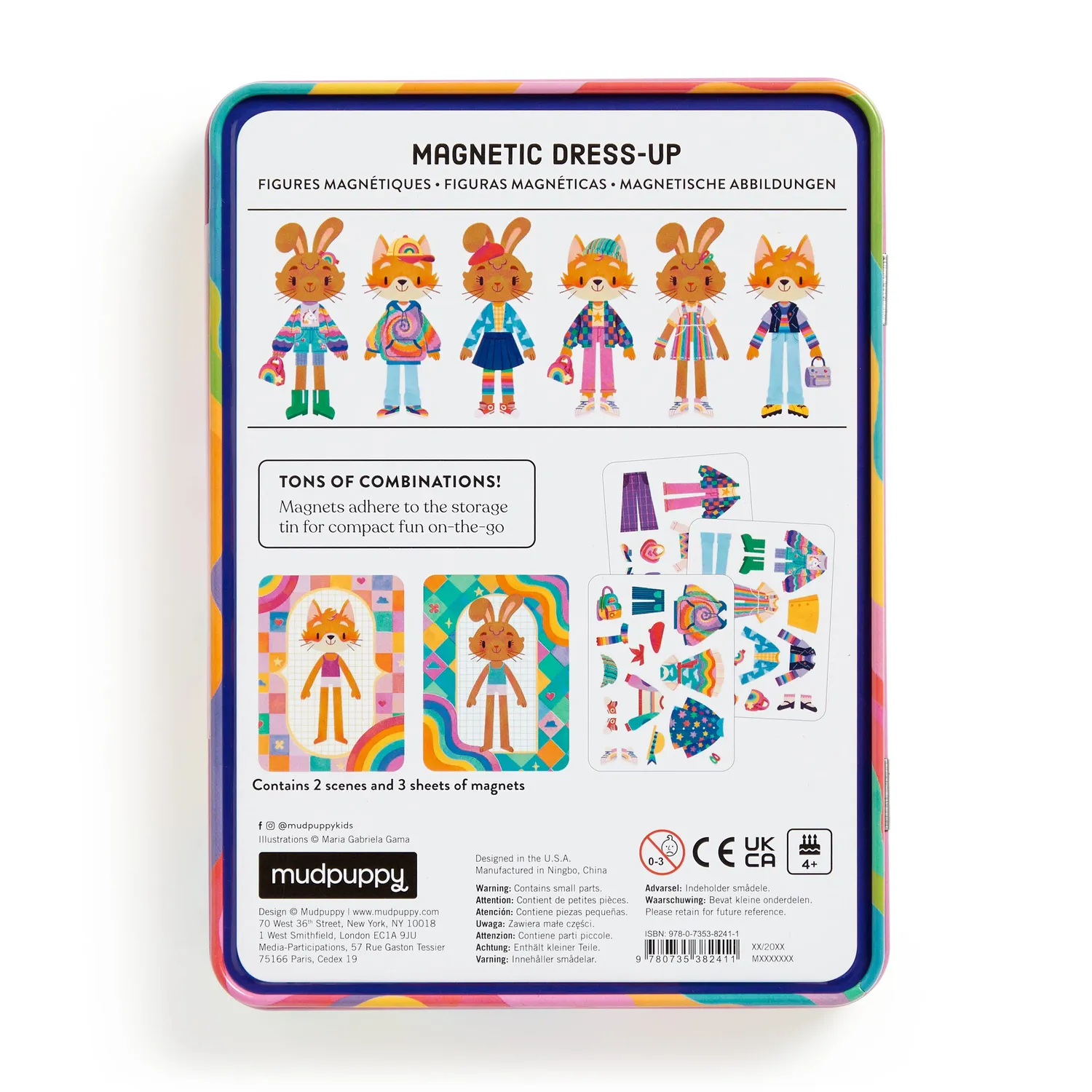 Mudpuppy Rainbow Fashion set magnetic 45 magneți
