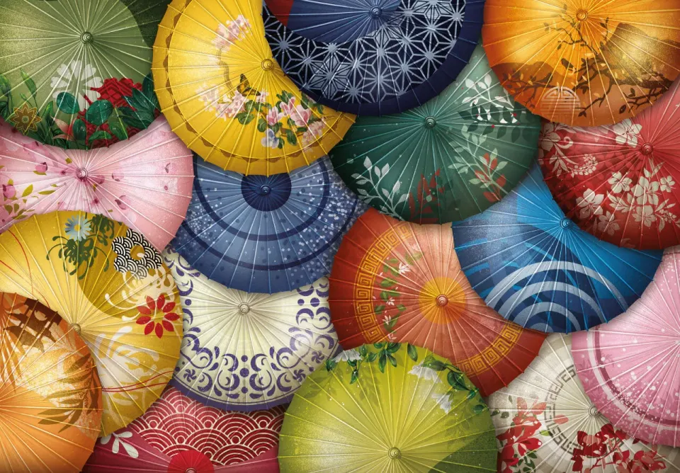 Mosaic Puzzles Parasol Parade puzzle lemn 100 piese colorat