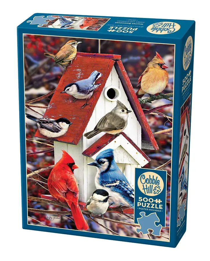 Cobble Hill Winter Birdhouse puzzle 500 piese iarna