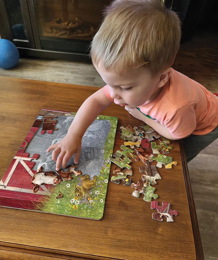 Cobble Hill Barnyard Family puzzle 35 piese tava animale