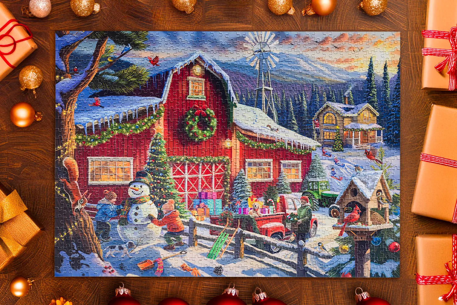 Mosaic Traditions Countryside Christmas puzzle 1000 piese iarna