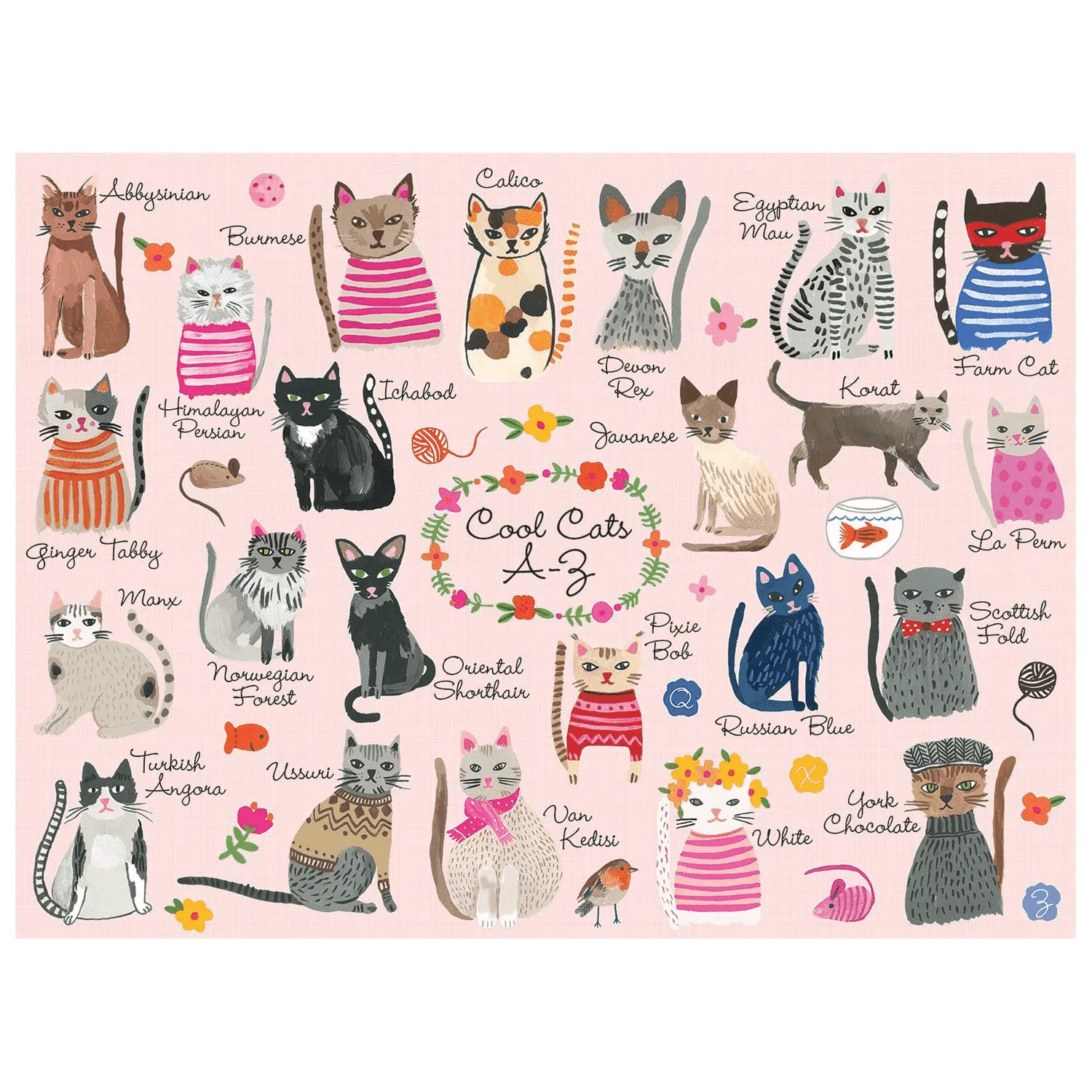 Mudpuppy Cool Cats A-Z puzzle 1000 piese pisici