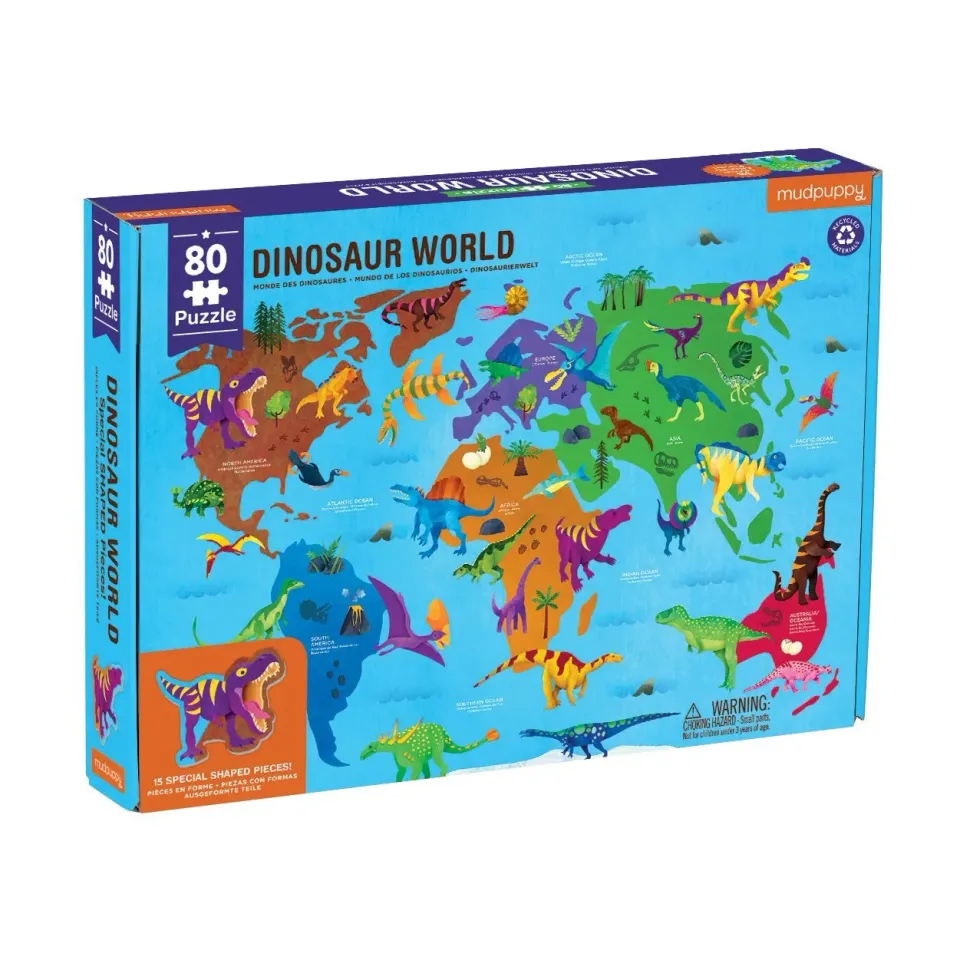 Mudpuppy Dinosaur World puzzle 80 piese dinozauri
