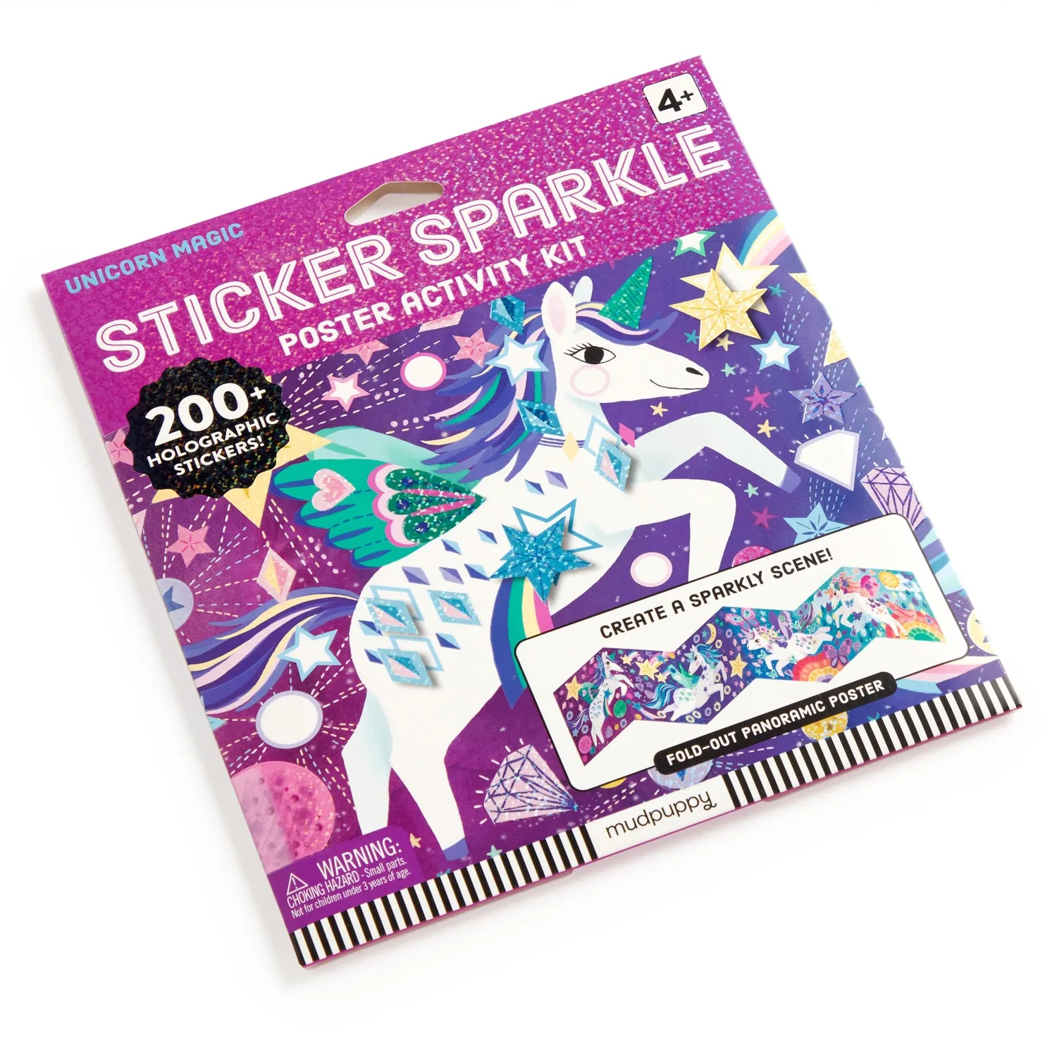 Mudpuppy Unicorn Magic poster cu stickere sclipici