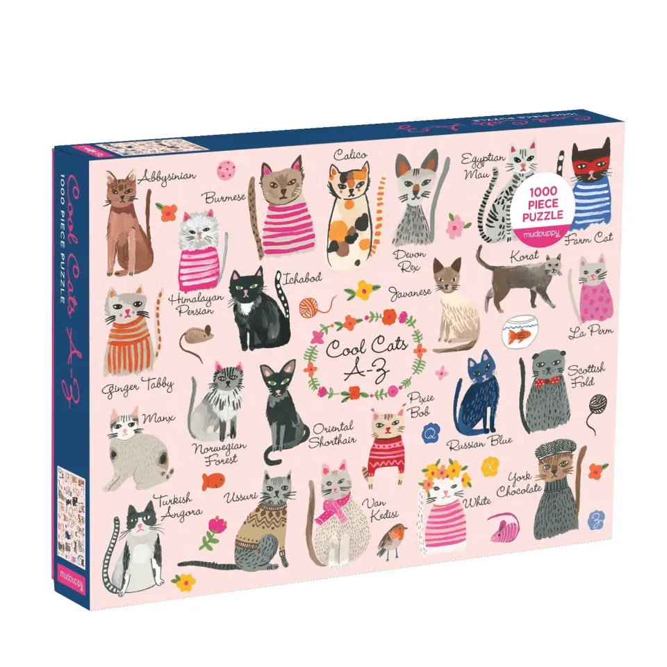 Mudpuppy Cool Cats A-Z puzzle 1000 piese pisici