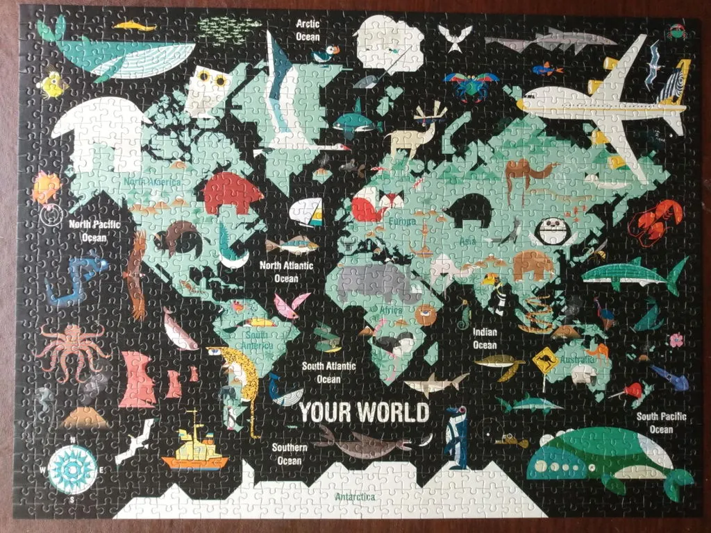 Mudpuppy Your World puzzle 1000 piese harta