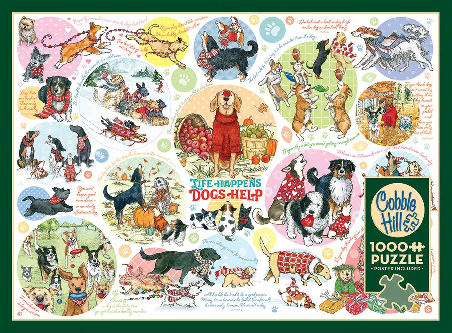 Cobble Hill Dog Thoughts puzzle 1000 piese câini