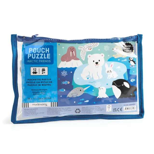 Mudpuppy Arctic Friends puzzle 12 piese pouch
