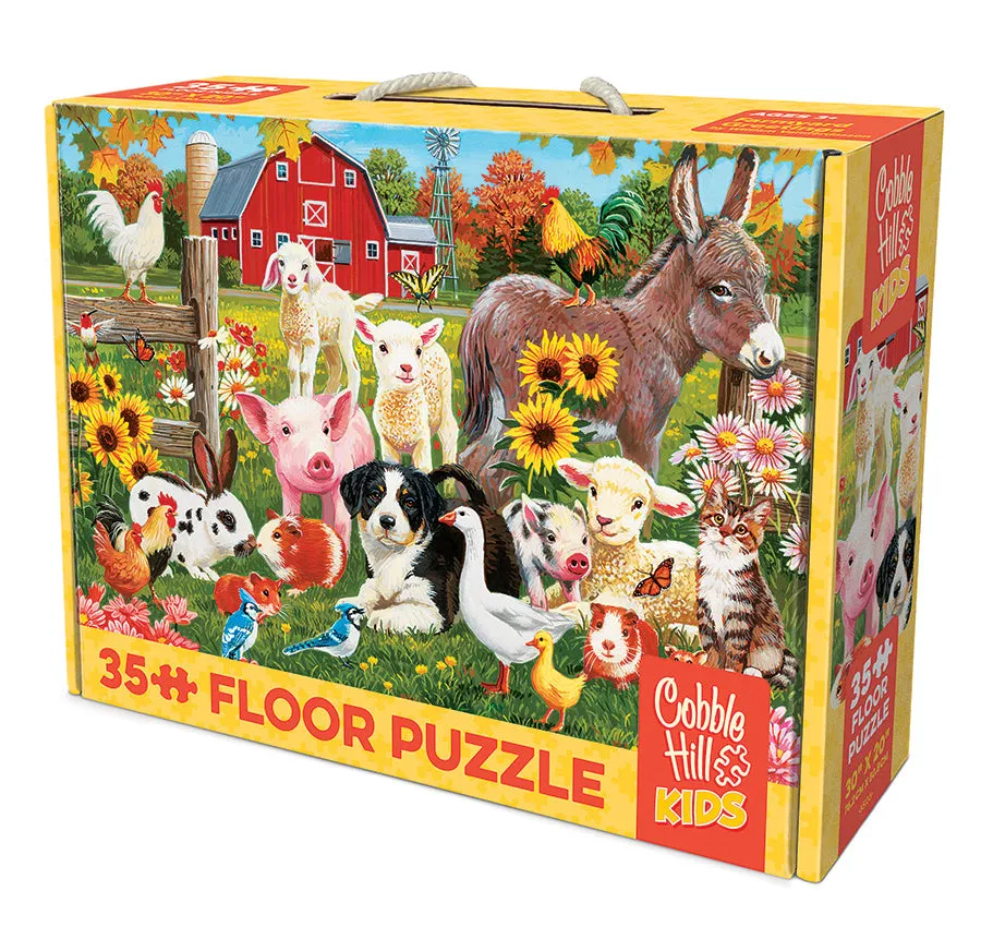 Cobble Hill Farmyard Greetings puzzle podea 35 piese ferma