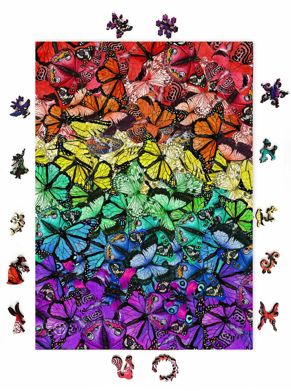 Mosaic Puzzles Rainbow Butterflies puzzle lemn 50 piese fluturi