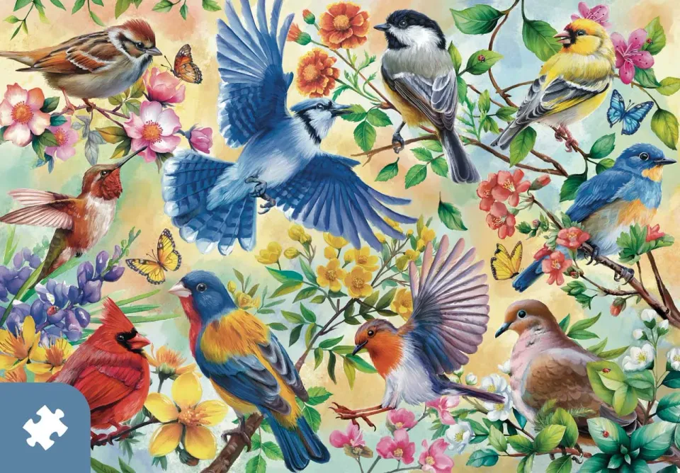 Mosaic Traditions Winged Glory puzzle carton 1000 piese pasari