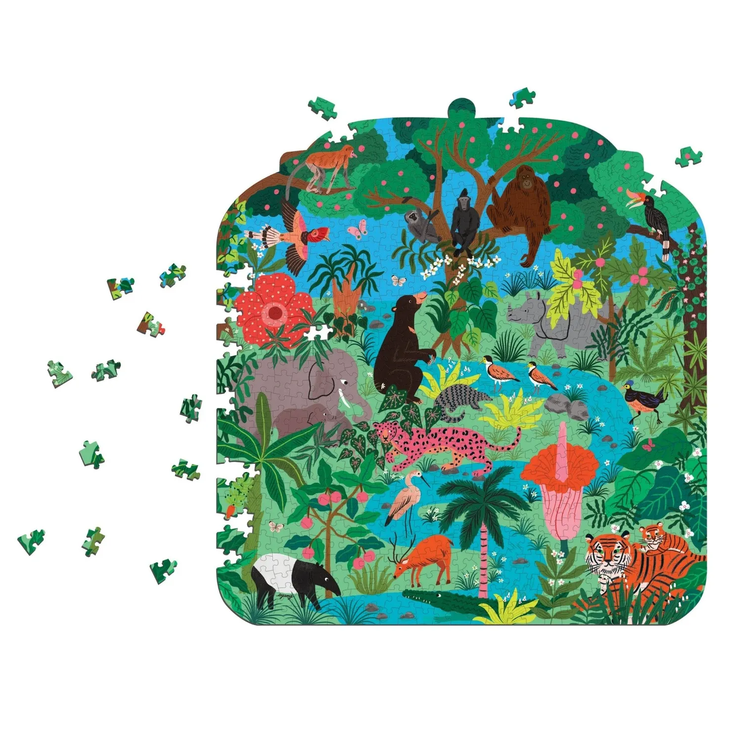 Mudpuppy Rainforest Terrarium puzzle 750 piese contur jungla