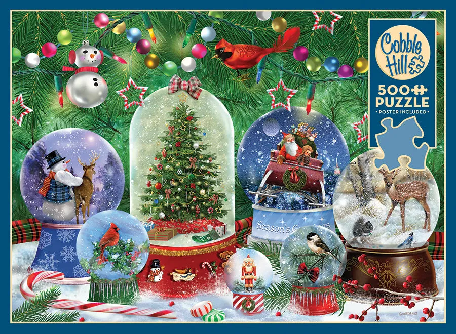 Cobble Hill Snow Globes puzzle 500 piese iarna