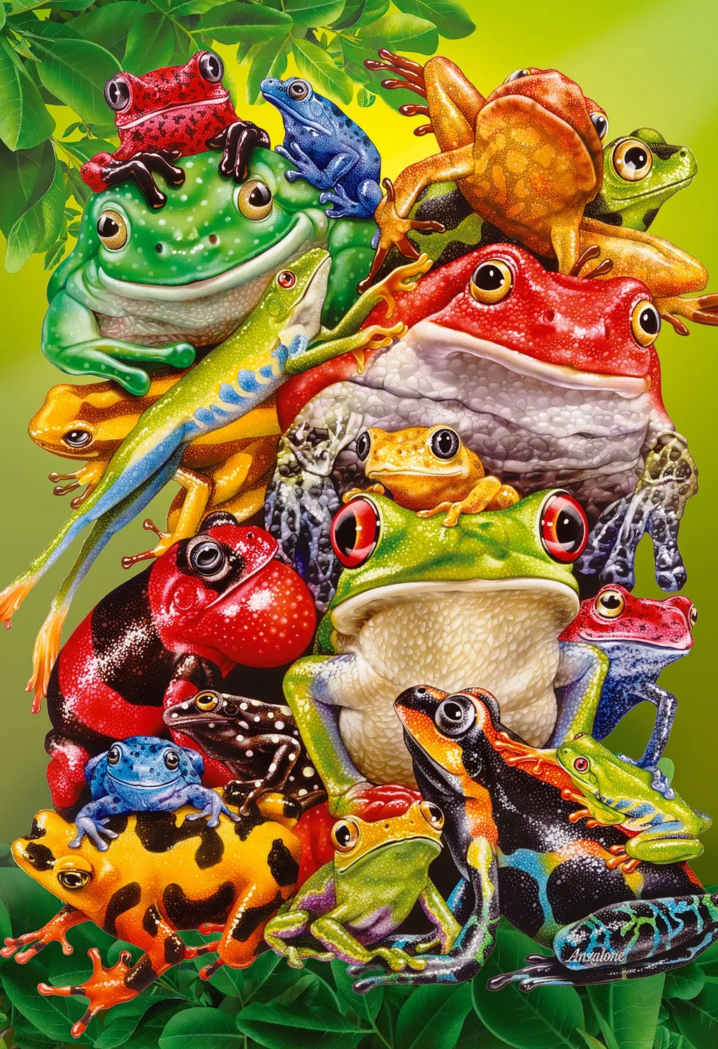 Cobble Hill Frog Business puzzle 100 piese broaște