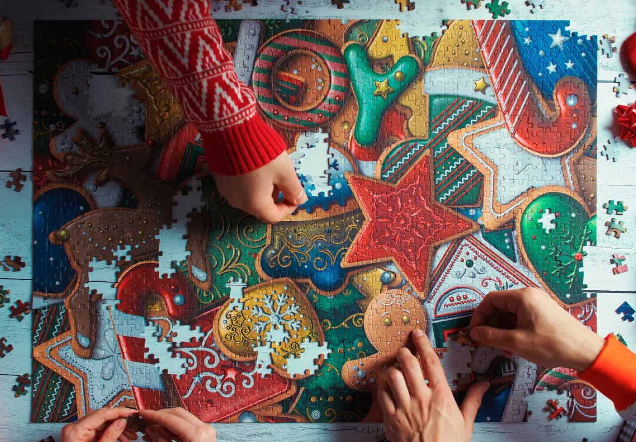 Traditions Festive Cookies puzzle carton 1000 piese Craciun