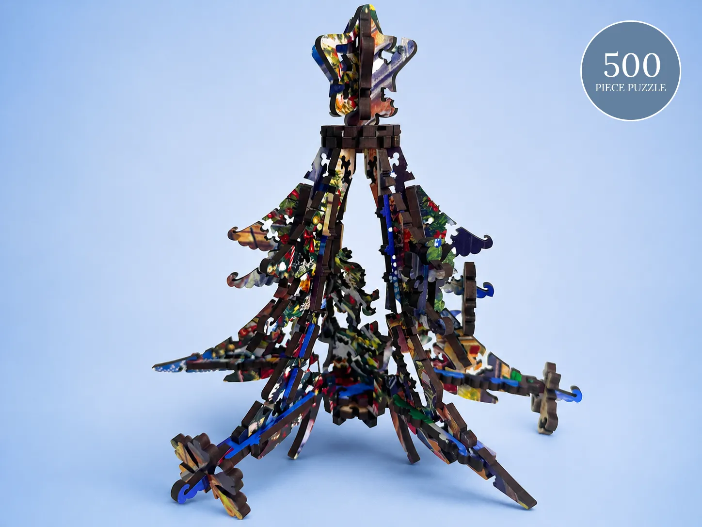 Mosaic Puzzles Merrytown Christmas Tree puzzle lemn 500 piese 3D
