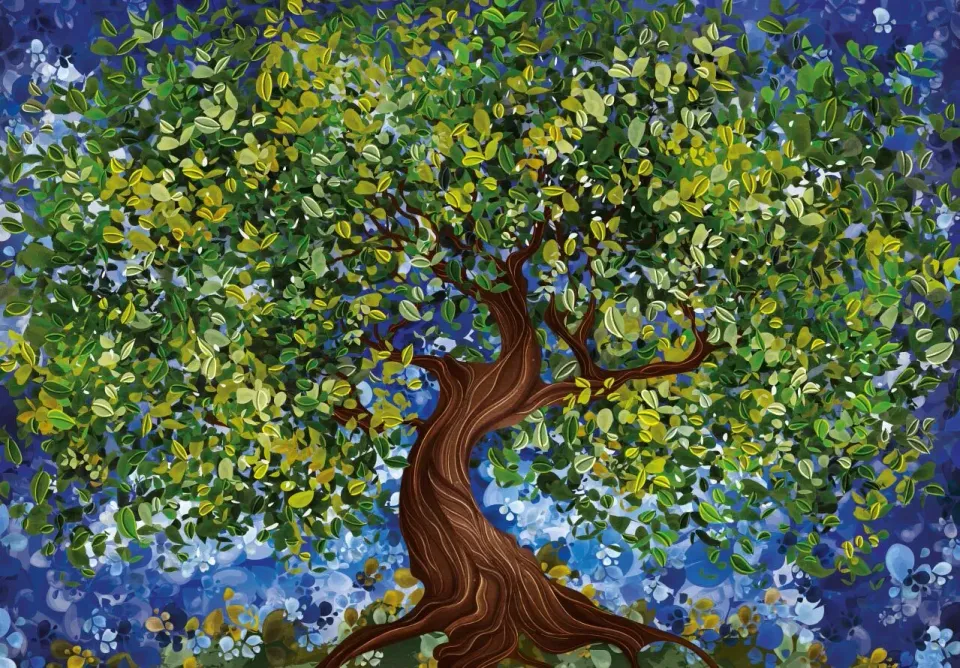 Mosaic Puzzles Summer Tree puzzle lemn 100 piese copac