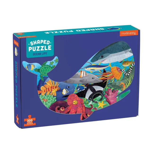 Mudpuppy Ocean Life puzzle 300 piese formă balenă