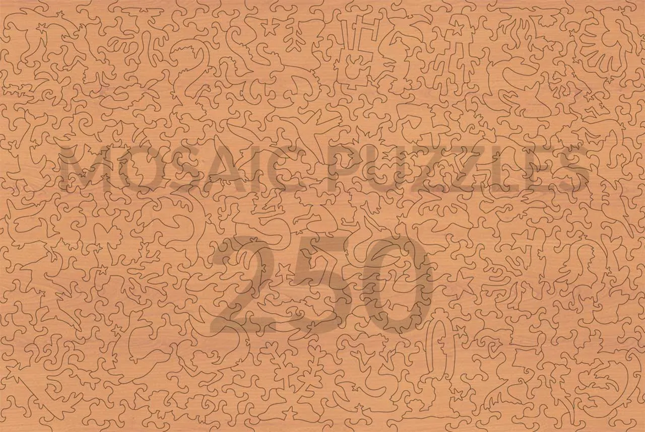 Mosaic Puzzles The Little Mermaid puzzle din lemn 50 piese copii colorat