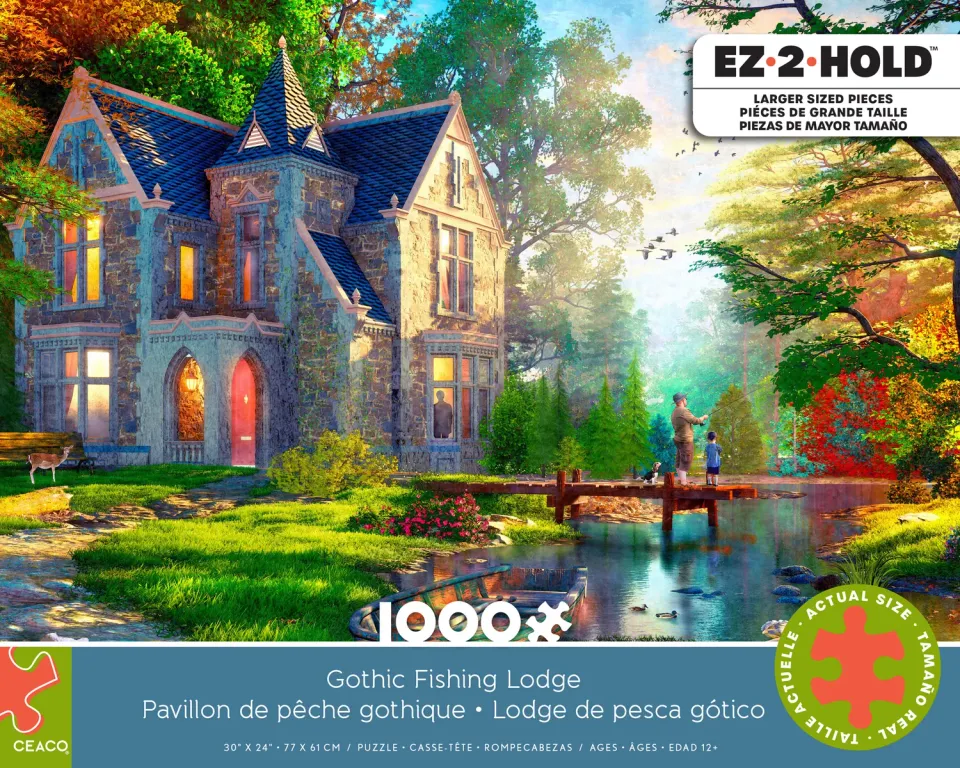 Ceaco EZ 2 Hold Gothic Fishing Lodge puzzle 1000 piese mari pescuit