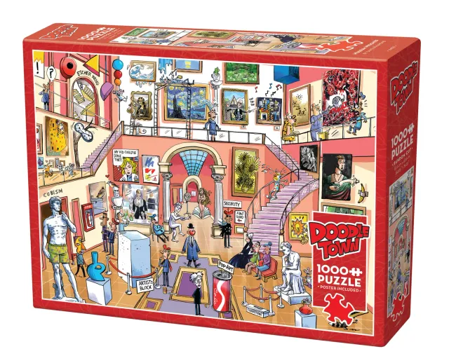 DoodleTown Museum Mischief puzzle 1000 piese caricatură
