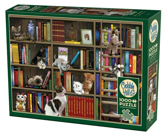 Cobble Hill Kitty Librarians puzzle 1000 piese cărți
