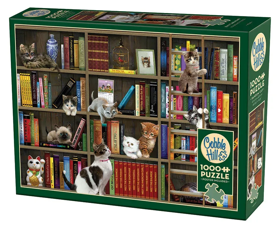 Cobble Hill Kitty Librarians puzzle 1000 piese cărți