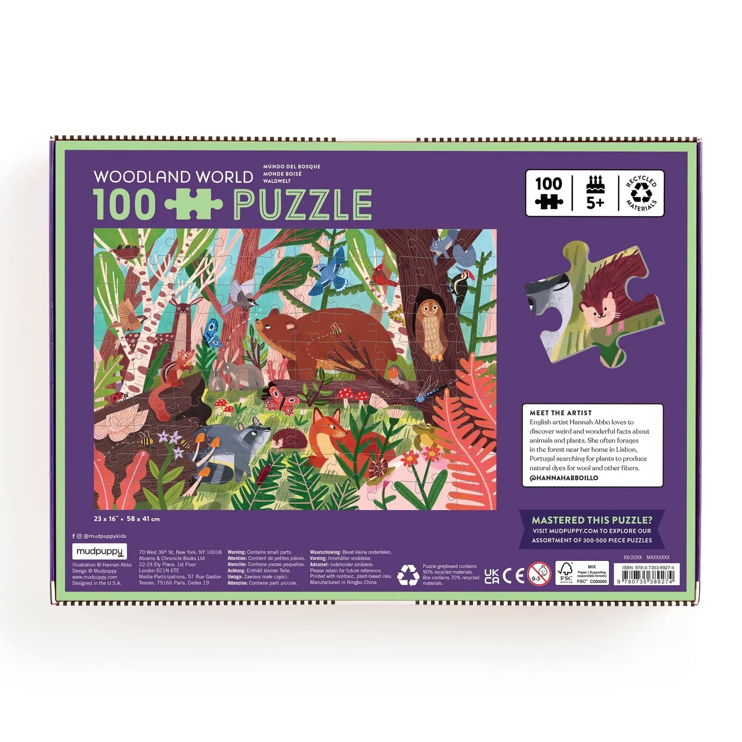 Mudpuppy Woodland World puzzle 100 piese animale