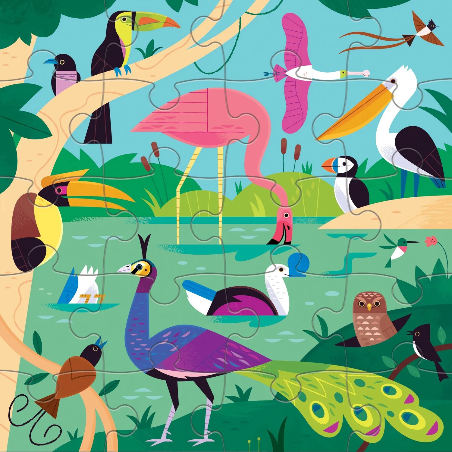 Mudpuppy Bugs & Birds puzzle magnetic 2 x 20 piese