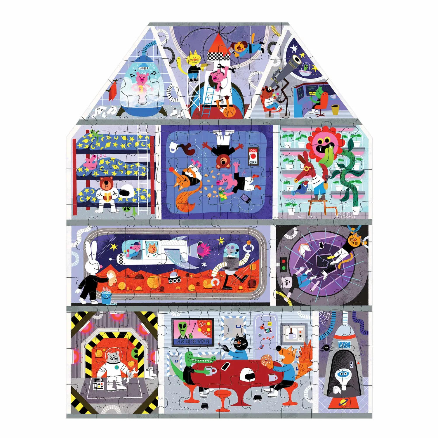 Mudpuppy House on Mars puzzle casă 100 piese