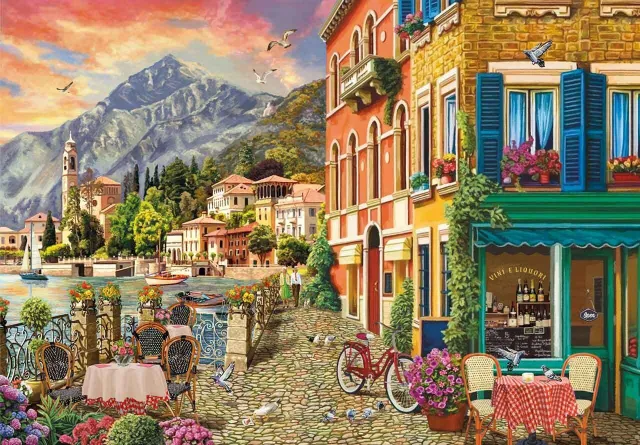 Mosaic Puzzles Summer Sunset Lake Como puzzle 50 piese