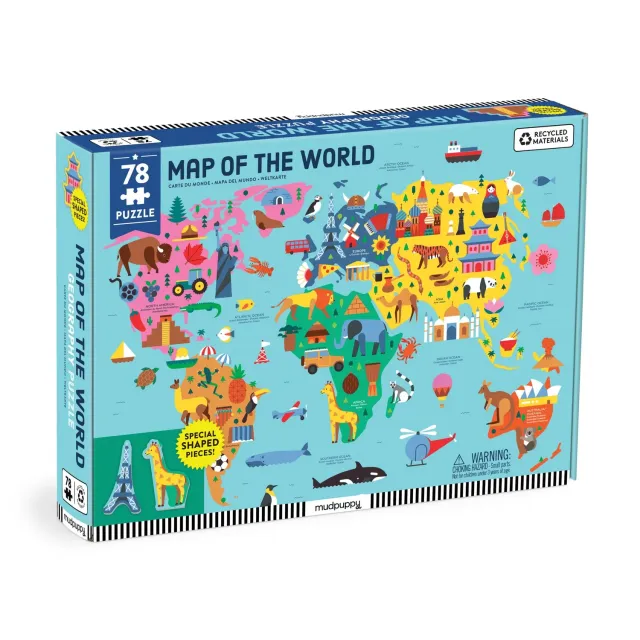 Mudpuppy Map of the World puzzle 78 piese geografie