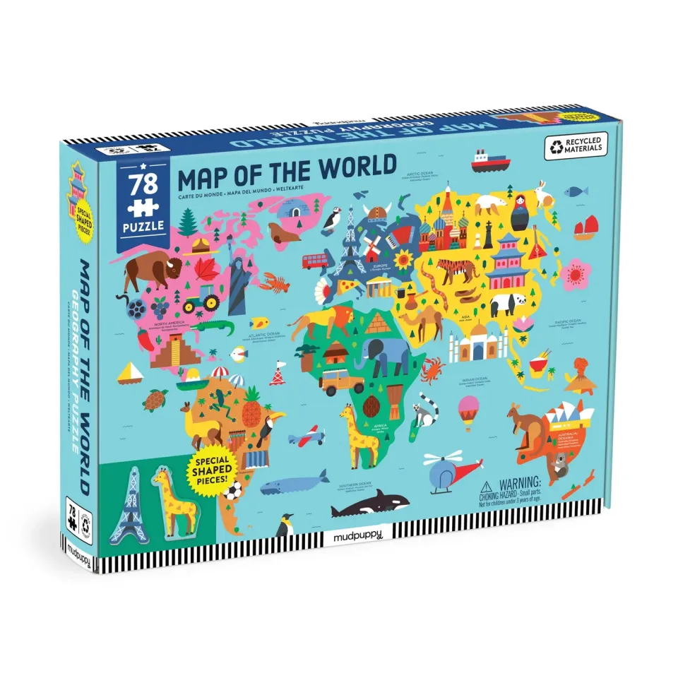 Mudpuppy Map of the World puzzle 78 piese geografie