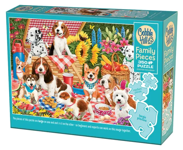Cobble Hill Picnic Party puzzle 350 piese cu catei