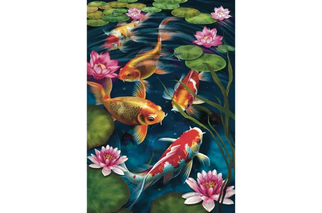 Mosaic Puzzles Koi Sanctuary puzzle lemn 500 piese pesti