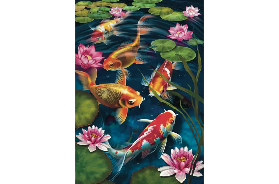 Mosaic Puzzles Koi Sanctuary puzzle lemn 500 piese pesti