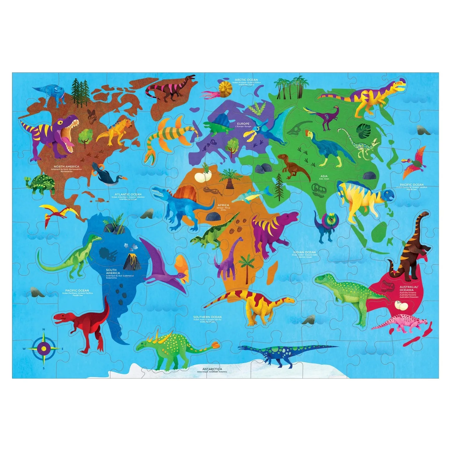 Mudpuppy Dinosaur World puzzle 80 piese dinozauri